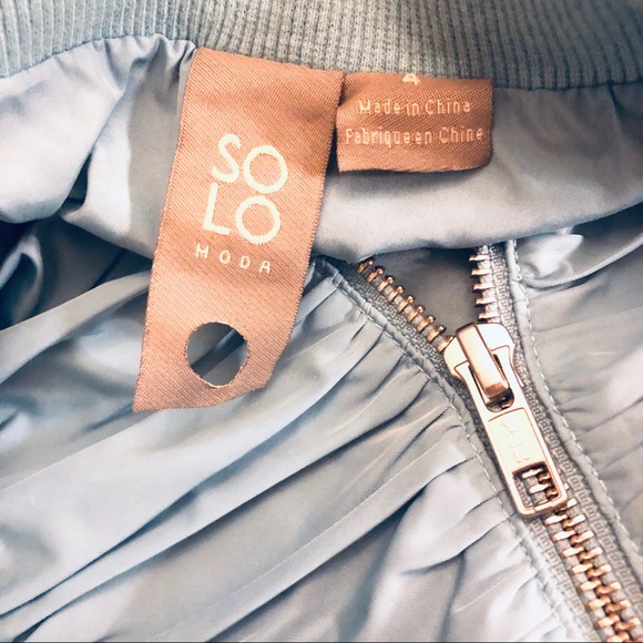 Solo Moda Ruched Bomber Jacket - Picture 7 of 8